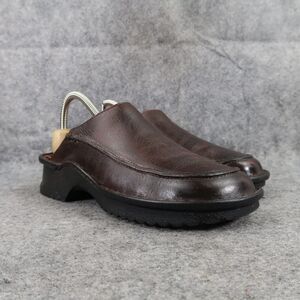 Clarks Shoes Womens 7 Casual Clogs Slip On Leather Brown Retro Classic Comfort